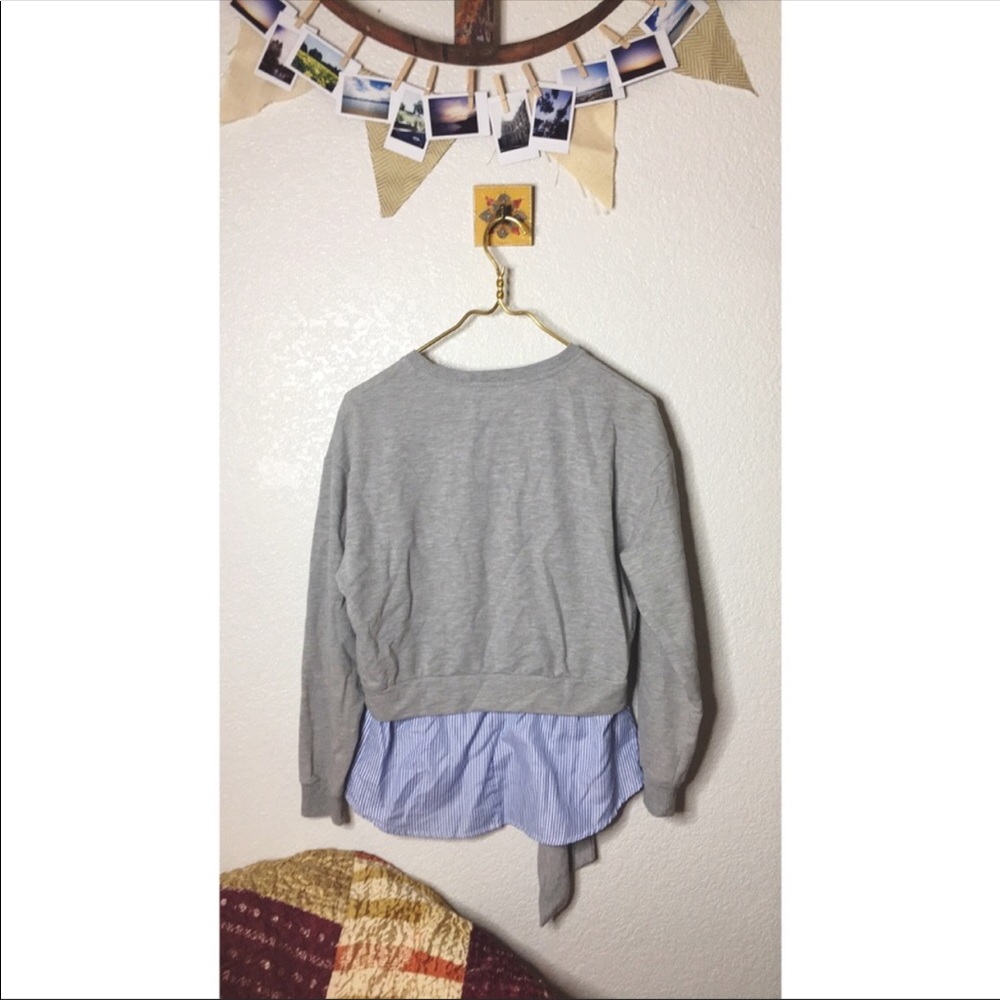 Grey + Blue Stripe Sweater - Picture 4 of 7